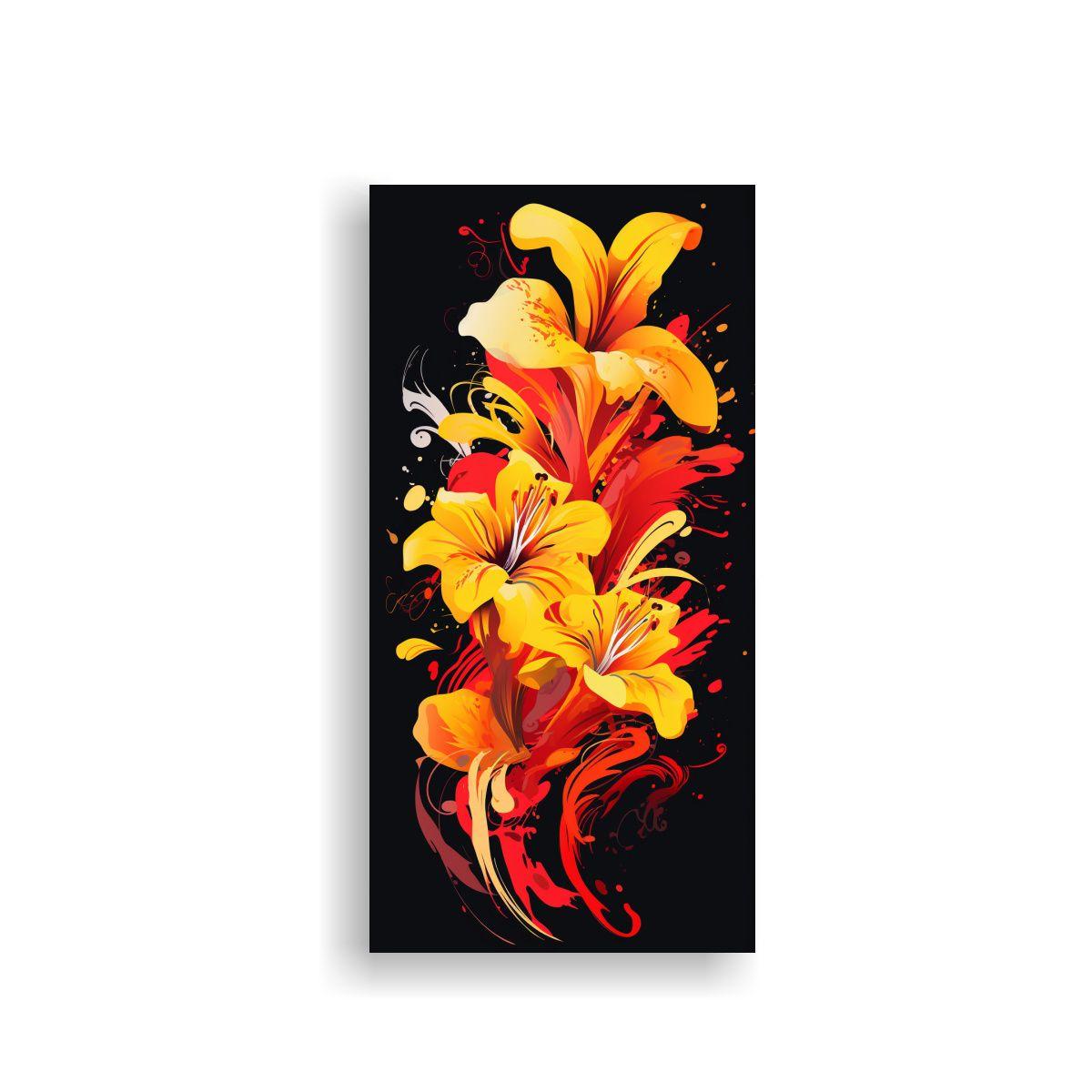 1 Cuadro Calidos Amarillo Y Rojo Neonoir Atmosfera 40x80cm-0