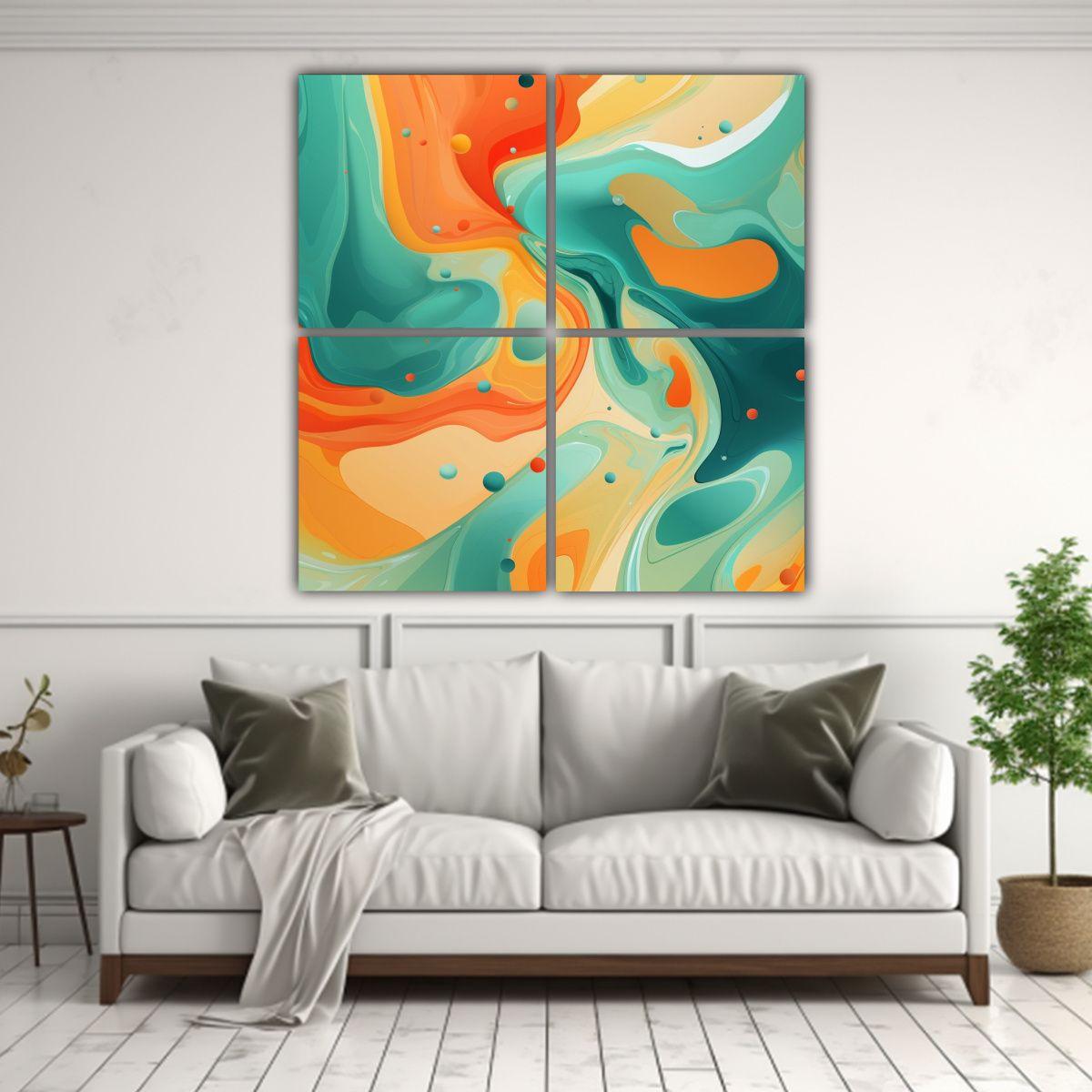 Cuatro Artes Moderno: Formación Abstracta, Fondo 60x60 Cm-2