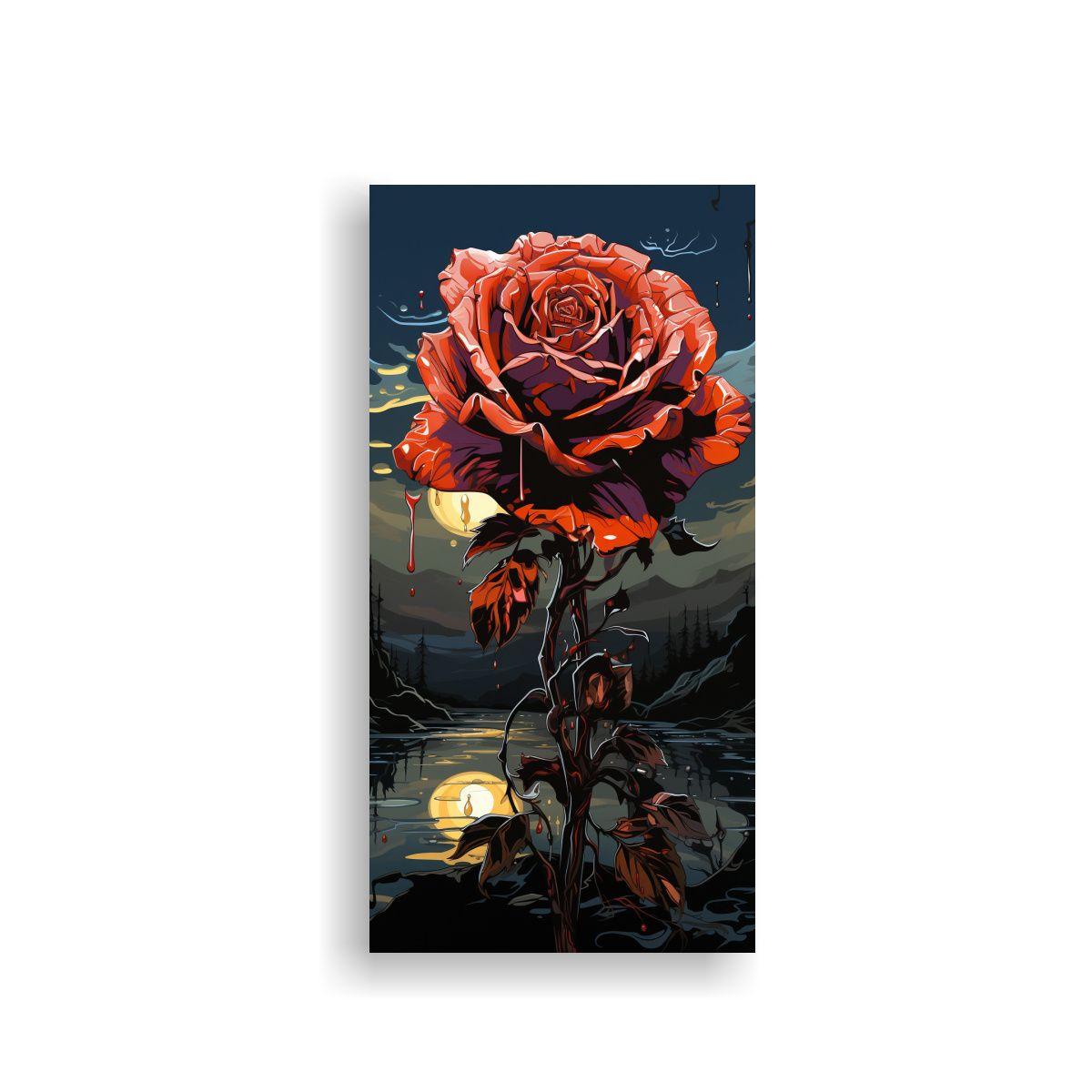 Cuadro Lienzo Arte Conceptual Clásico Rosa 20x40cm-0