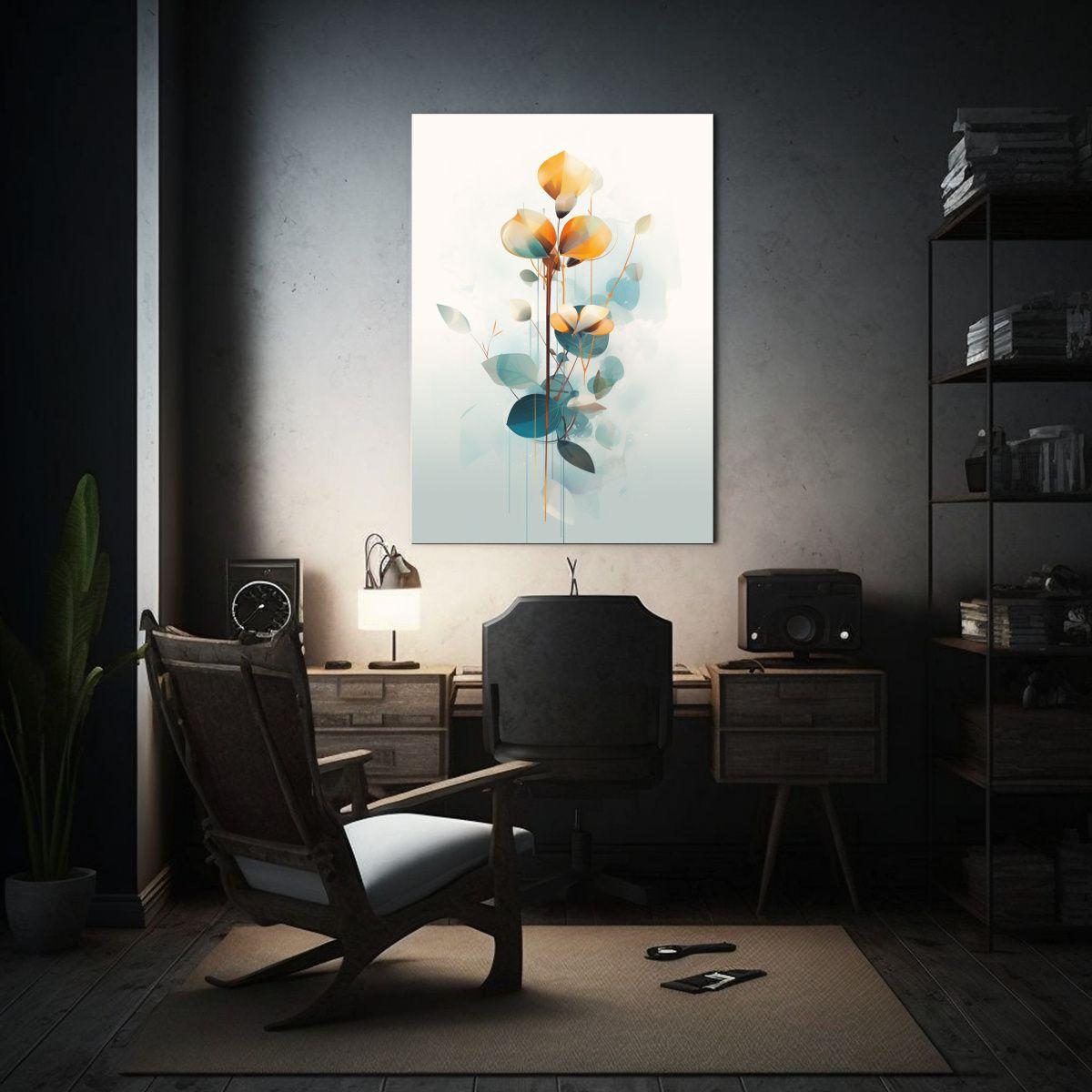 Cuadro Abstracto Con Diseño Botánico Innovador 60x90cm-2