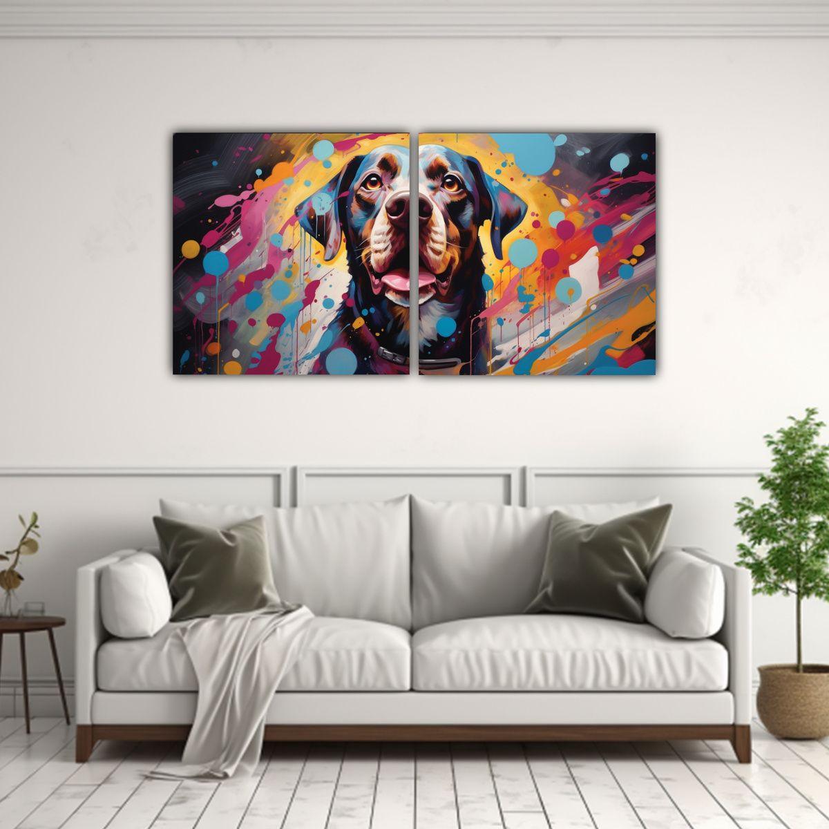 Diptico Estilo Galeria Para Sala Con Cuadros 80x40 Cm-2