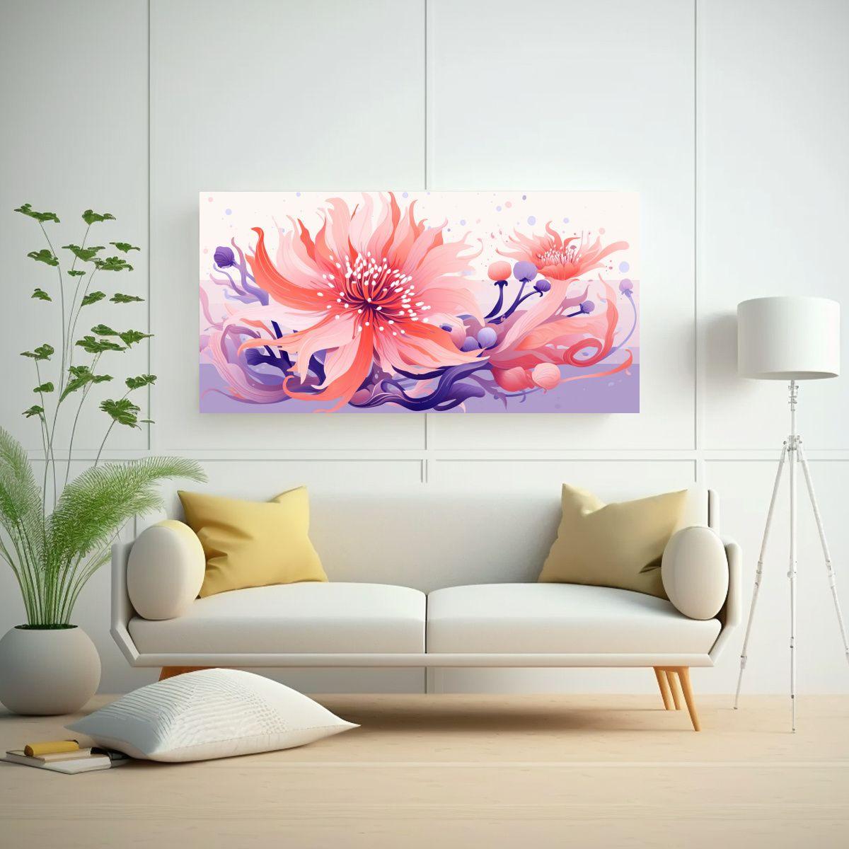 Pintura De Fantasía De Una Anémona De Mar En Col 120x60cm-2