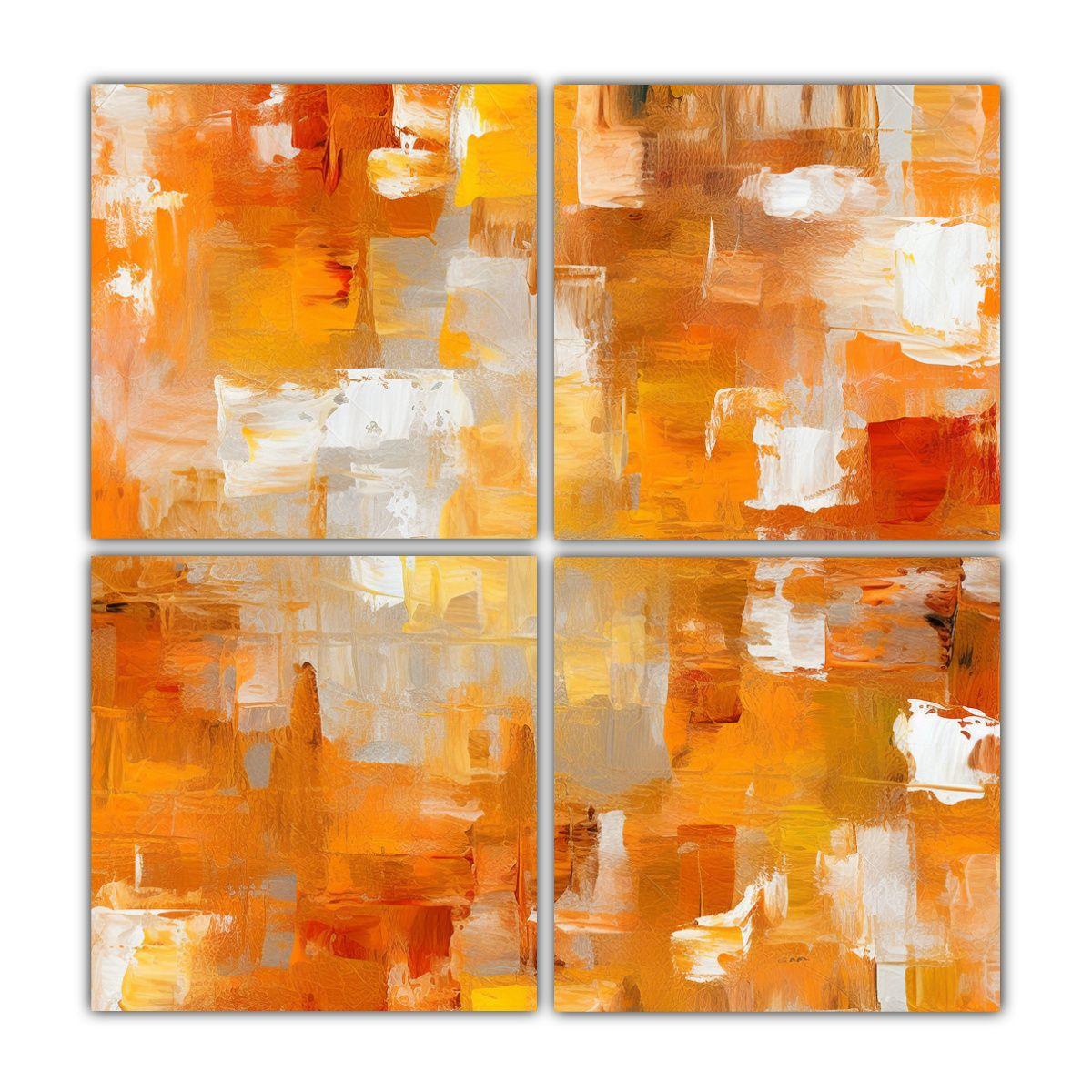 Cuadros Acuarela Minimalista Abstracto Naranja Y 200x200 Cm-0
