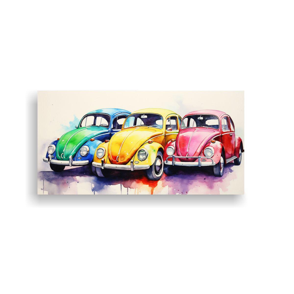 Pintura Acuarela Colorida Estilo Escarabajos Arte 160x80cm-0