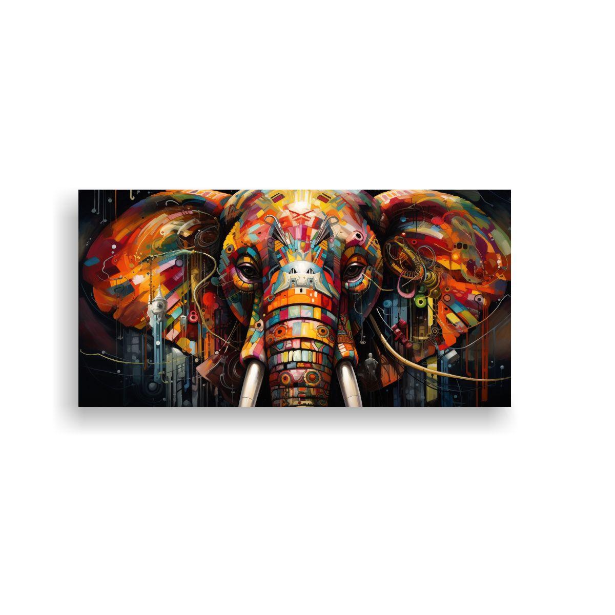 Obra Maestra Elefante Abstracto En Cuadro 40x20 Cm-0