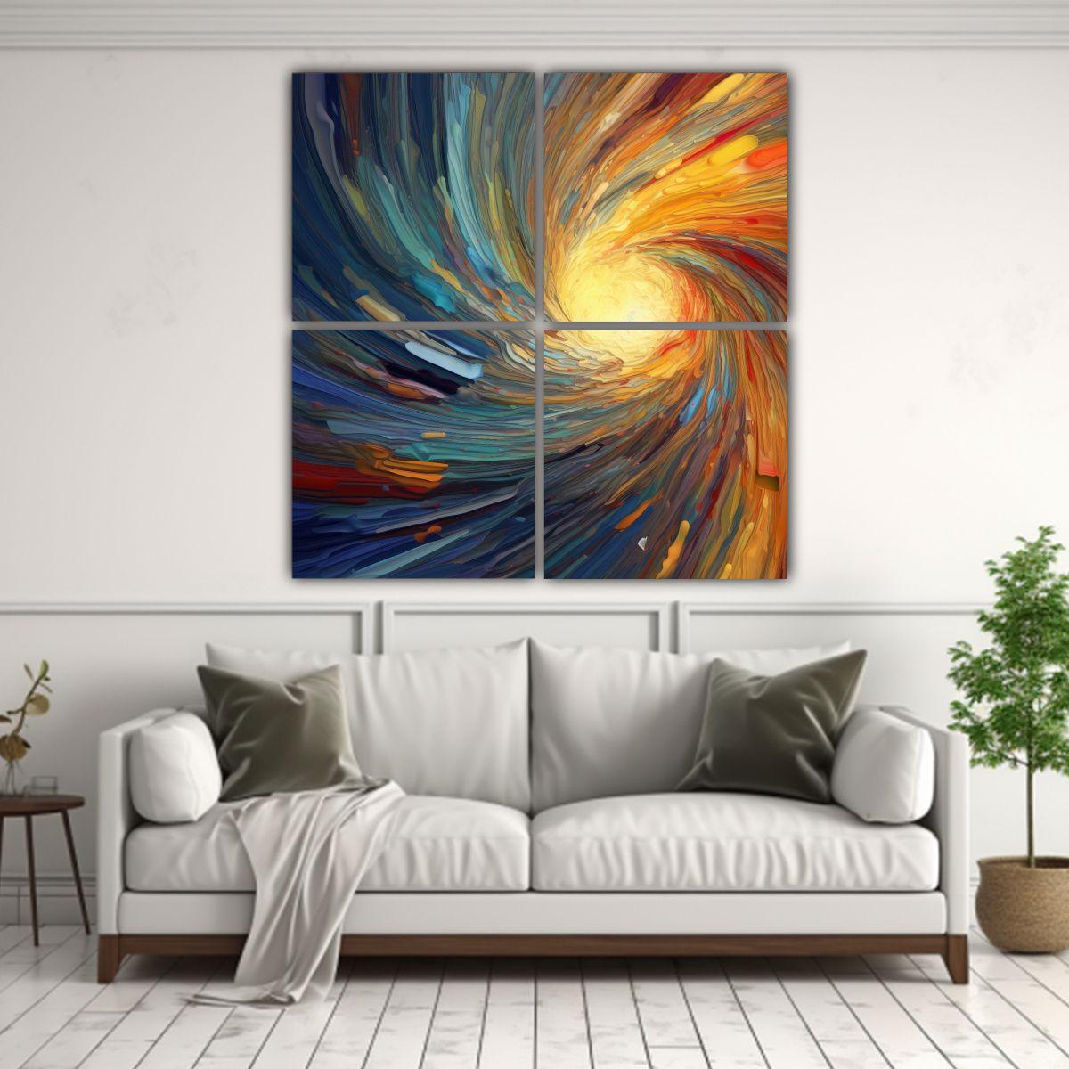 Cuadro Arte Pared Fotografía Figuras Abstractas 180x180 Cm-2