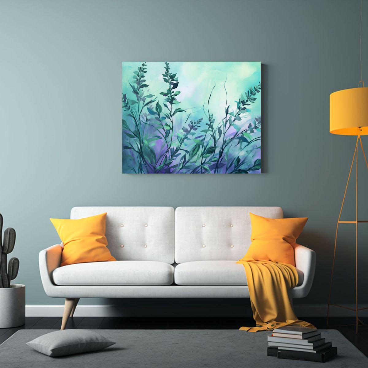 Pinturas De Decoración En Tono Lavanda Y Hierbas 65x50cm-2