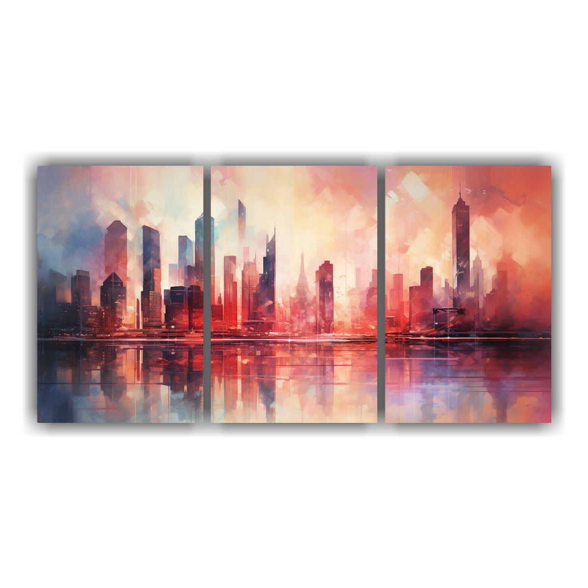 Pinturas Decorativas Tres Cuadros Forma Vitalidad 150x75 Cm-0
