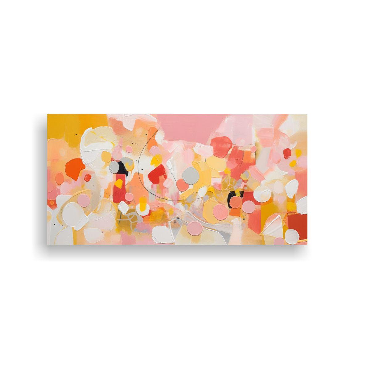 Pintura Decorativa Amarillos Y Blancos En Lienzo 120x60cm-0