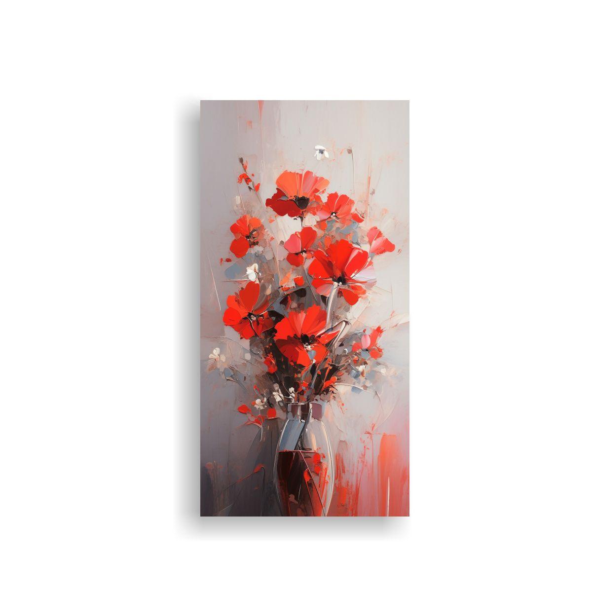 Cuadro Minimalista Tonalidades Rojas Pintura En Li 80x160cm-0