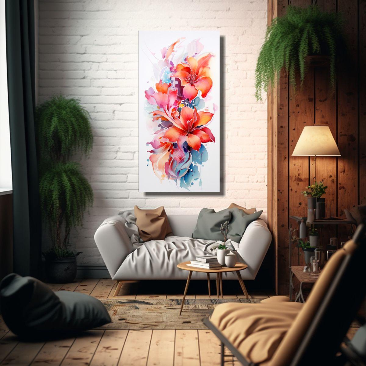 Pinturas Decorativas Juveniles De Flores 50x100cm-2