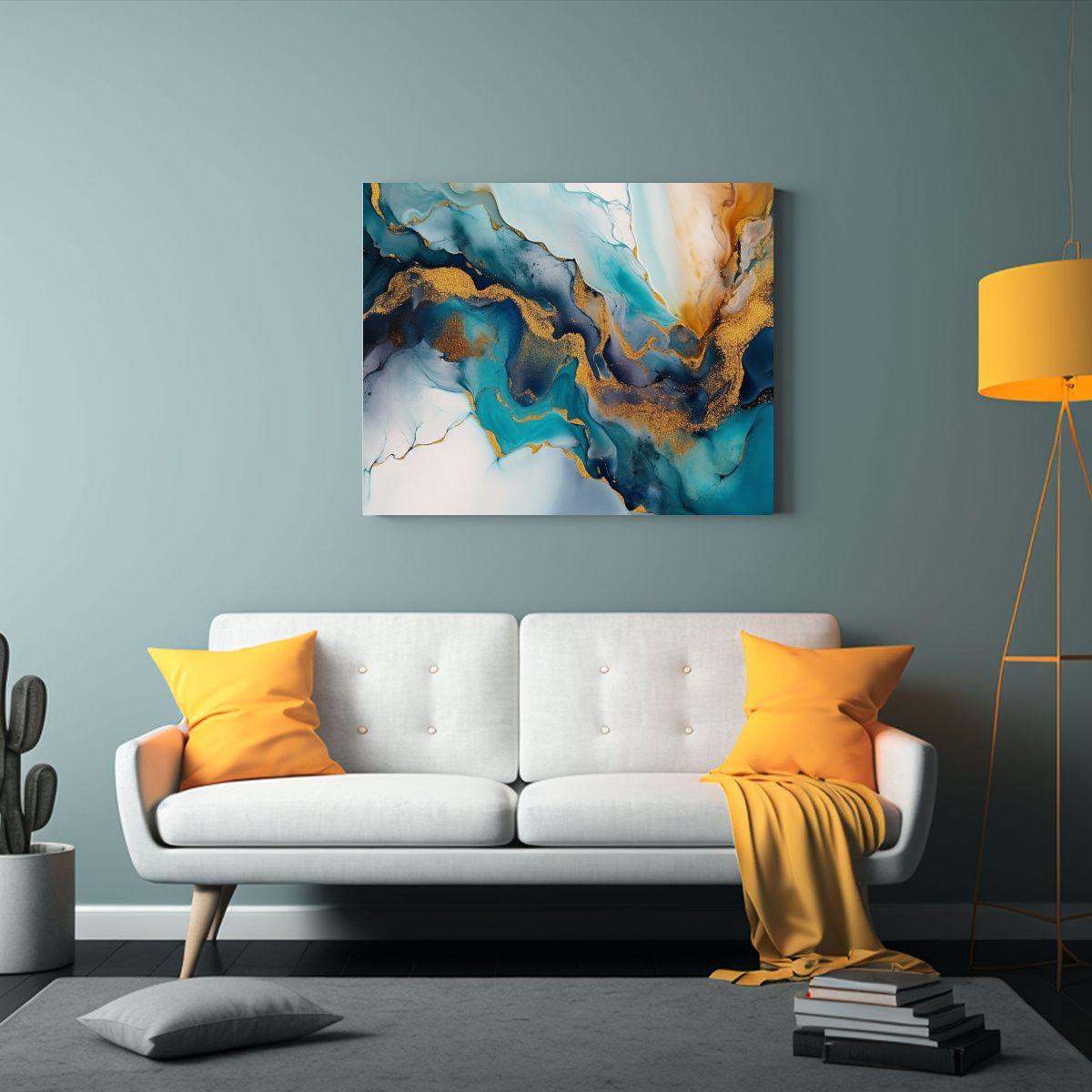Cuadro Vanguardia Clásico: Textura Abstracta Fluida, Arte B 65x50cm-2