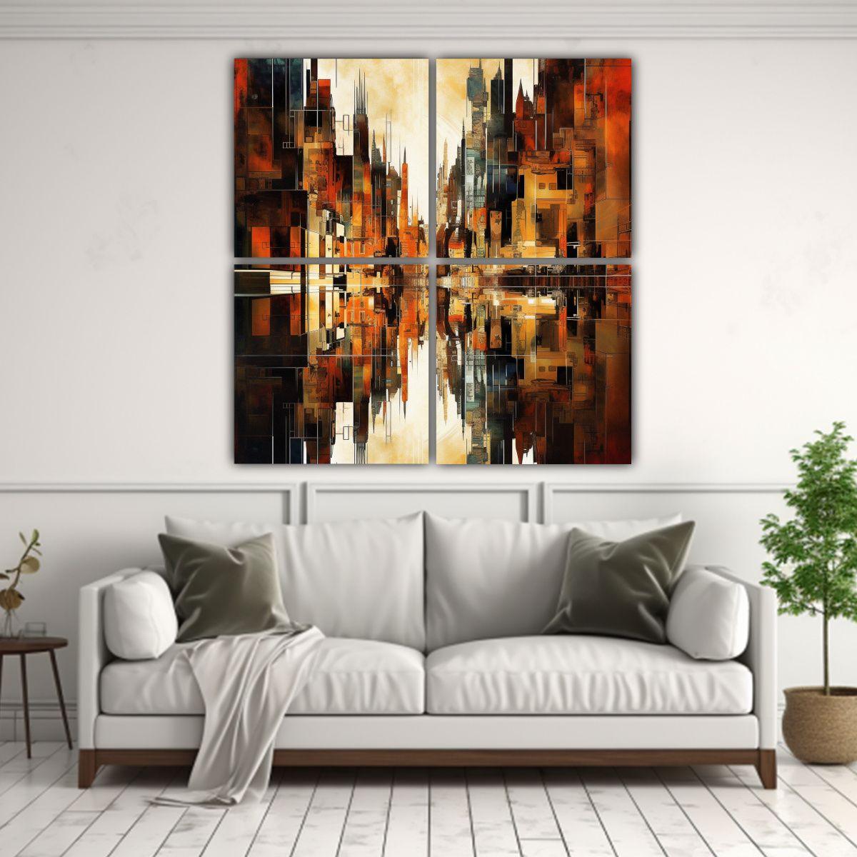 Paisaje Urbano Abstracto De Alta Resolución Con 100x100 Cm-2