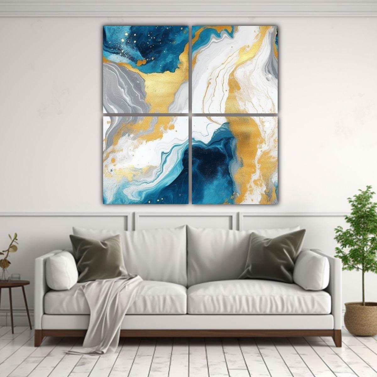 Pinturas Decorativas De Mármol Abstracto En 3D, 40x40 Cm-2