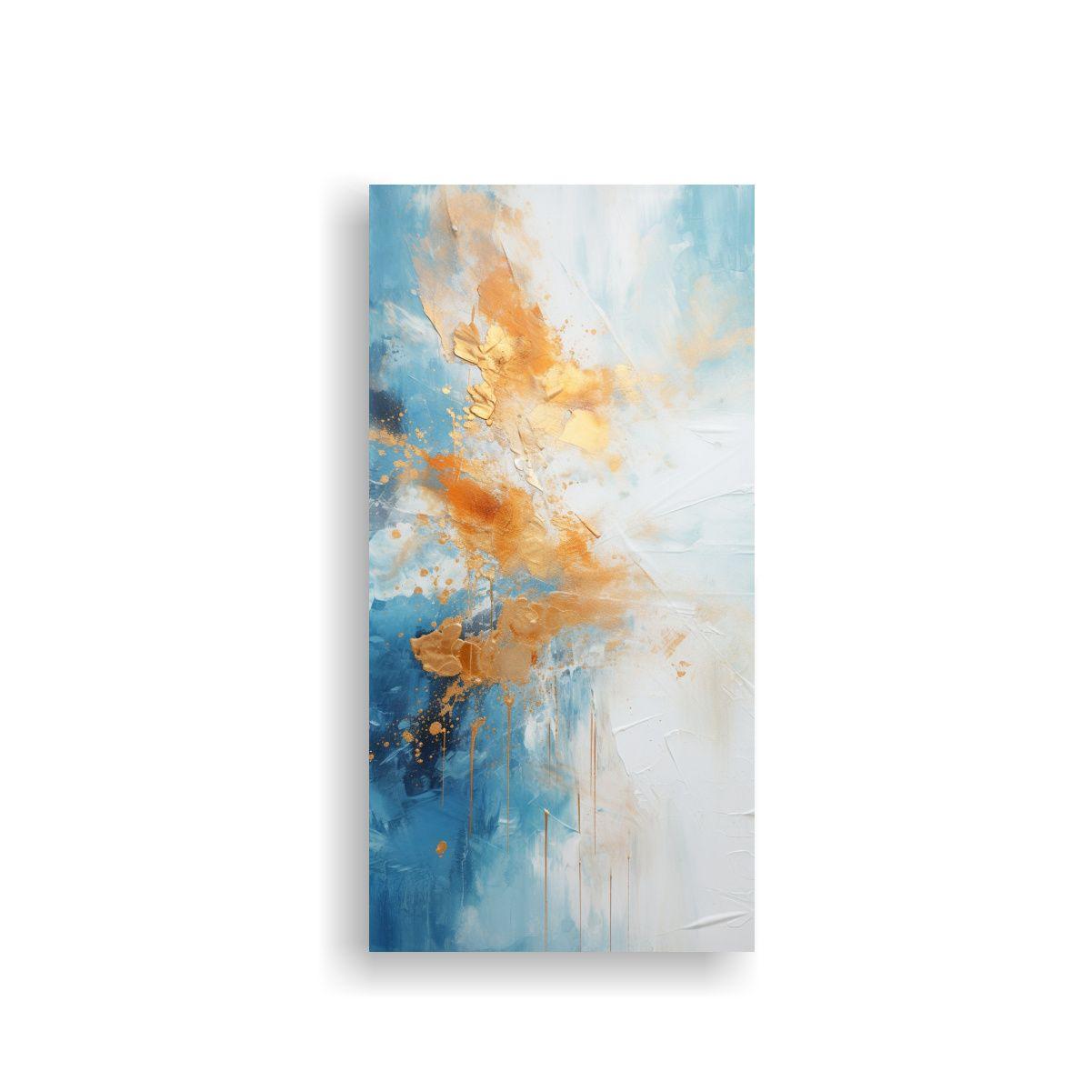 Fondo Blanco Abstracto Con Pintura Dorada Y Cobre 40x80cm-0