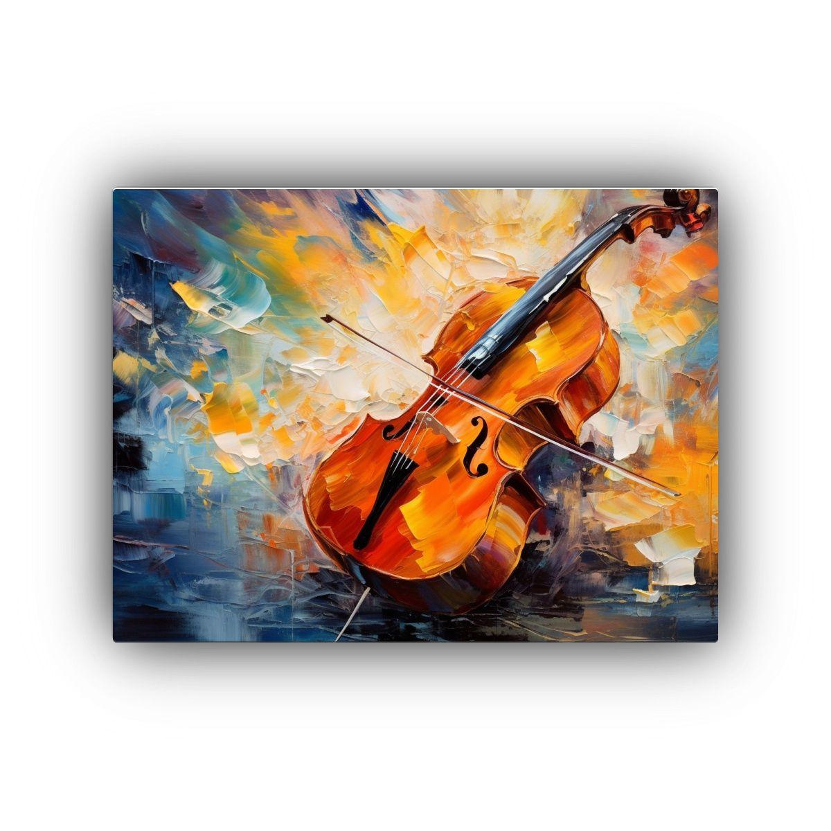 Pintura Abstracta Musical De Alta Calidad En Tonos Coloridos 40x30cm-0