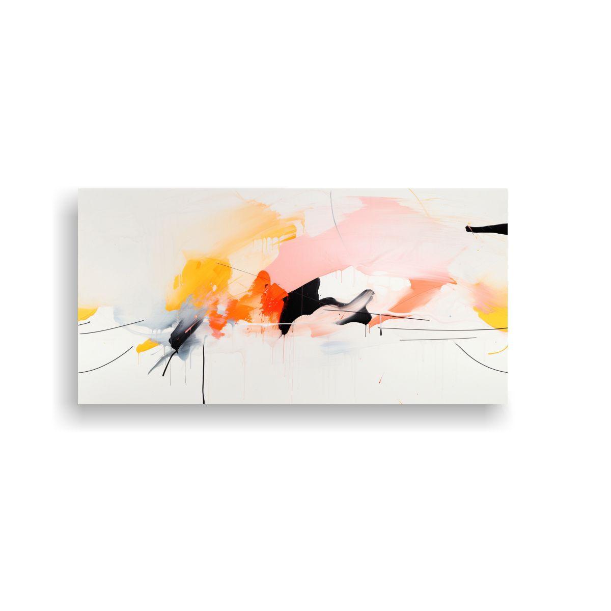 Pintura Abstracta Neominimalista Para Decoración 40x20cm-0
