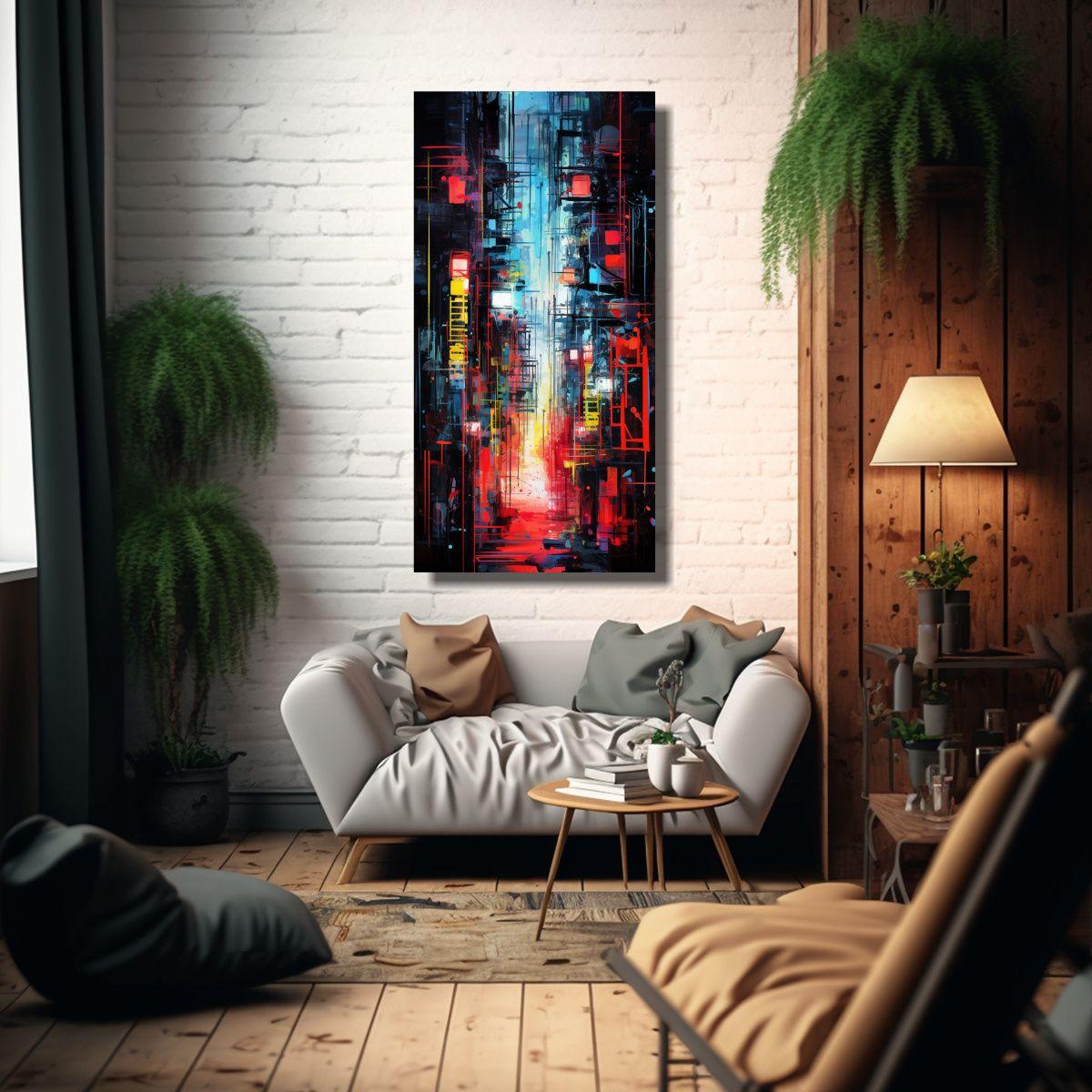Cuadro Abstracto De Arte Que Evoca Emociones En 20x40cm-2