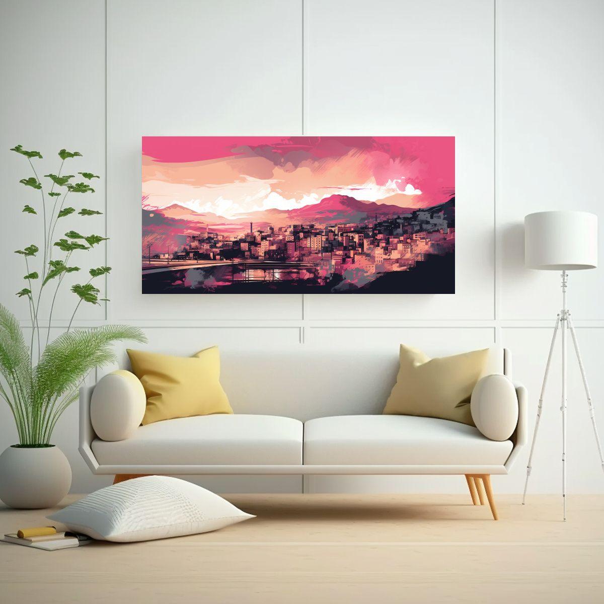 Cuadro Abstracto En Bastidor Santiago Chile: 60x30cm-2