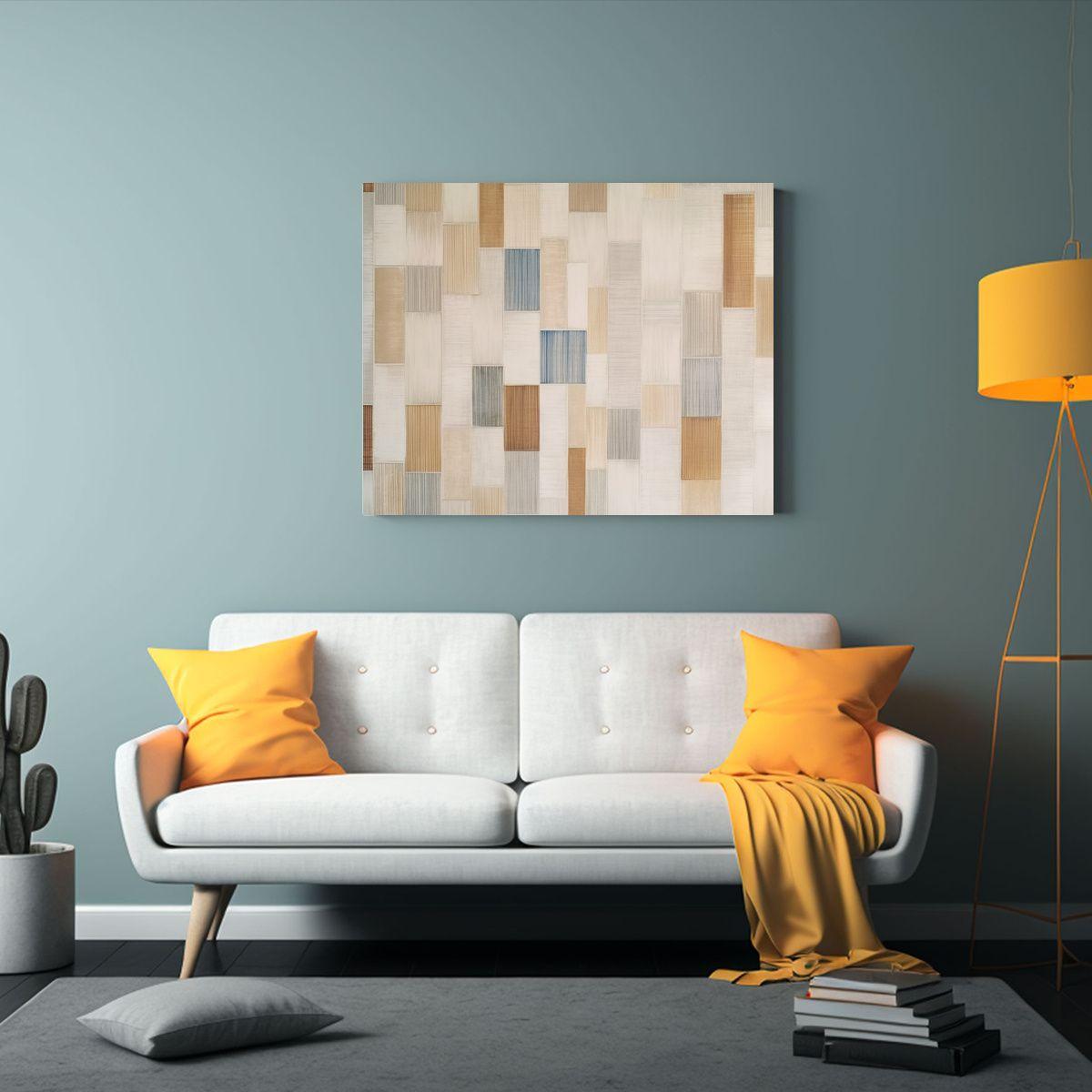 Cuadro Decorativo En Papel Pintado A Cuadros 90x60cm-2