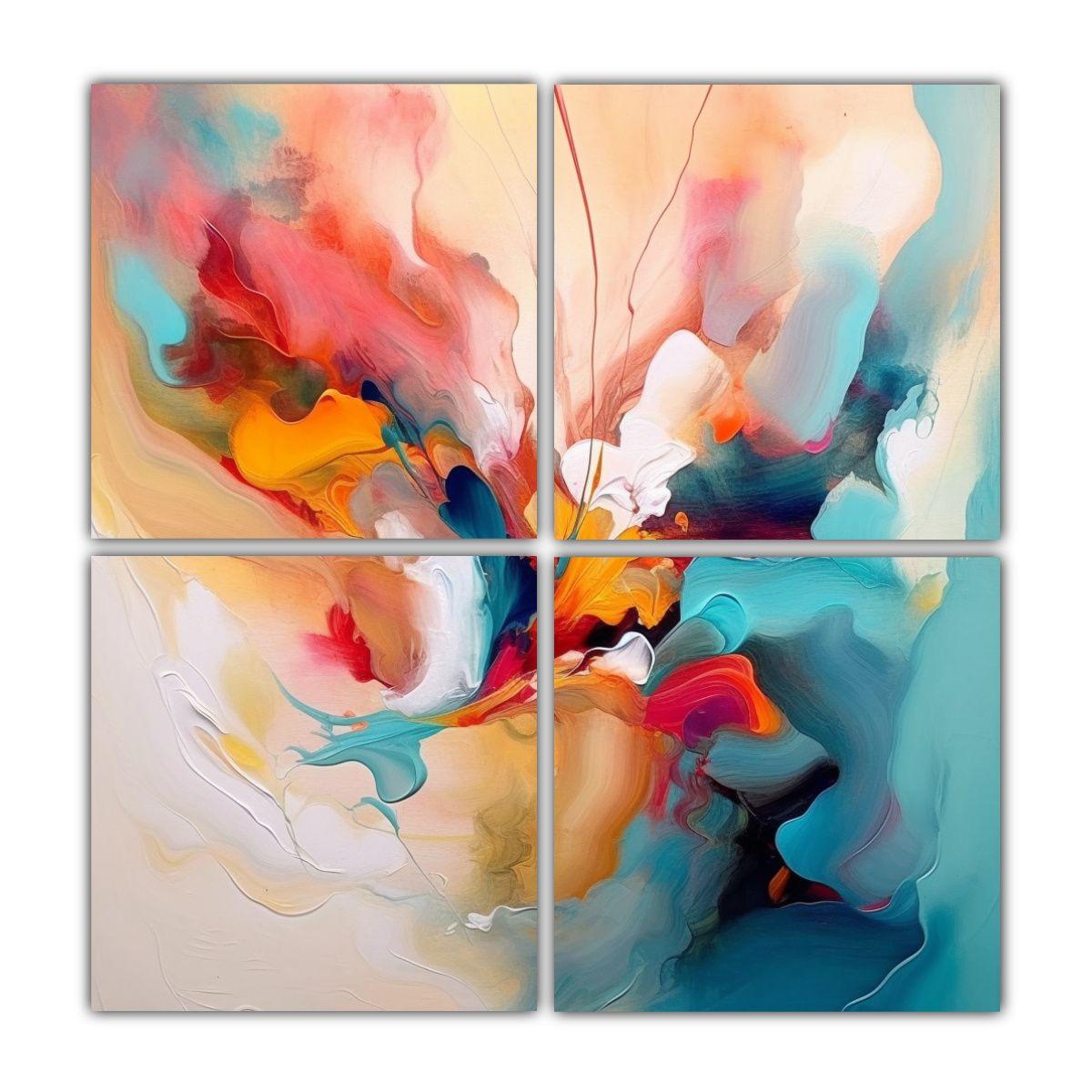 Estilo Óleo Abstracto En Tela Sublimada De 200x200 Cm-0