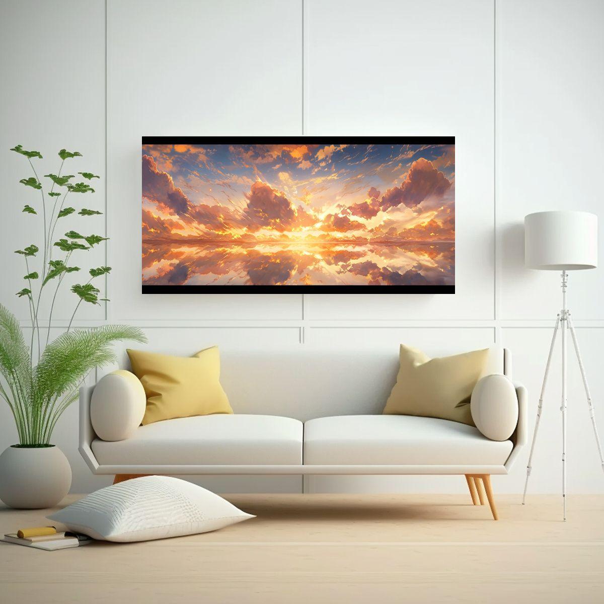 Cuadros Abstractos Al Amanecer Y Atardecer Con Ton 120x60cm-2