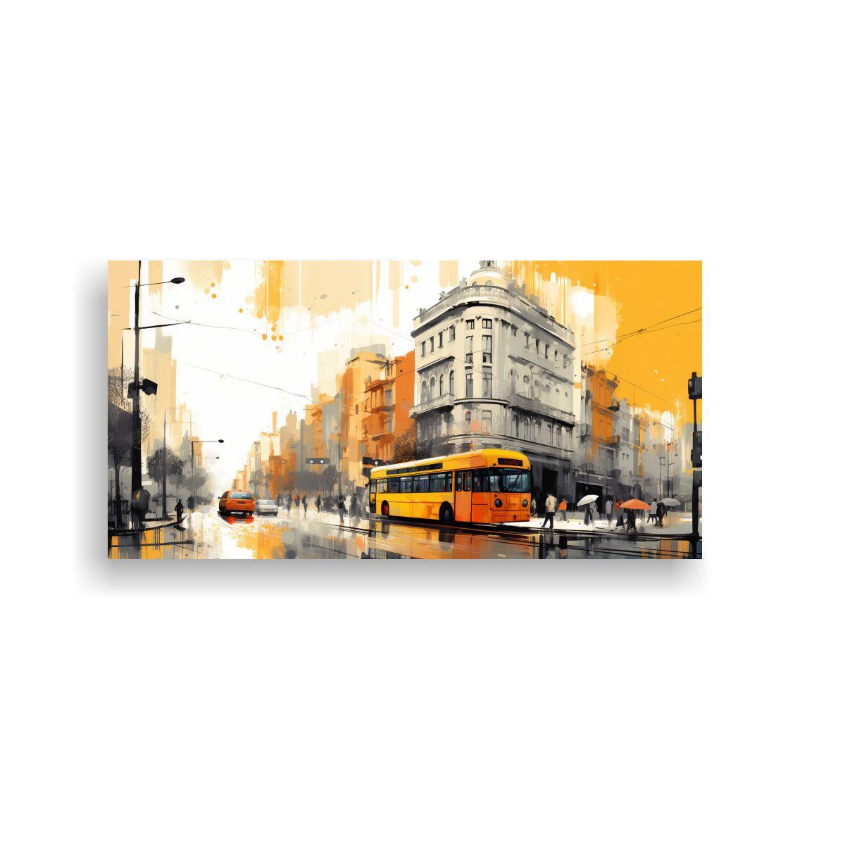 Paisaje Urbano De Santiago En Chile En Tonos Paste 60x30cm-0