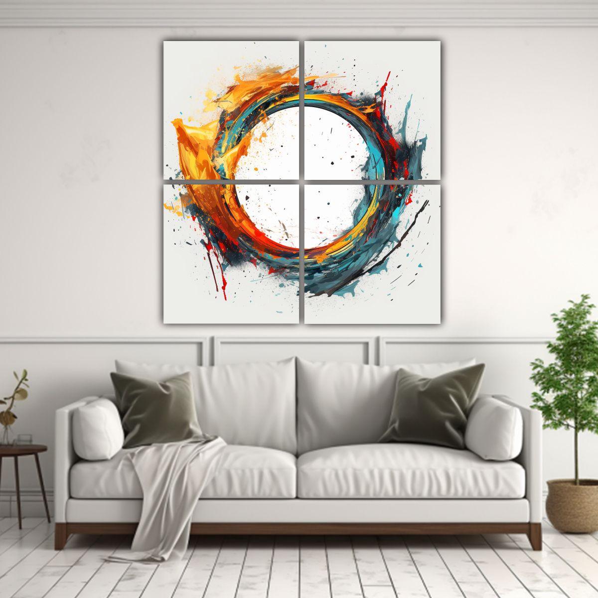 Cuatro Cuadros Decorativos En Bastidor De Madera 60x60 Cm-2
