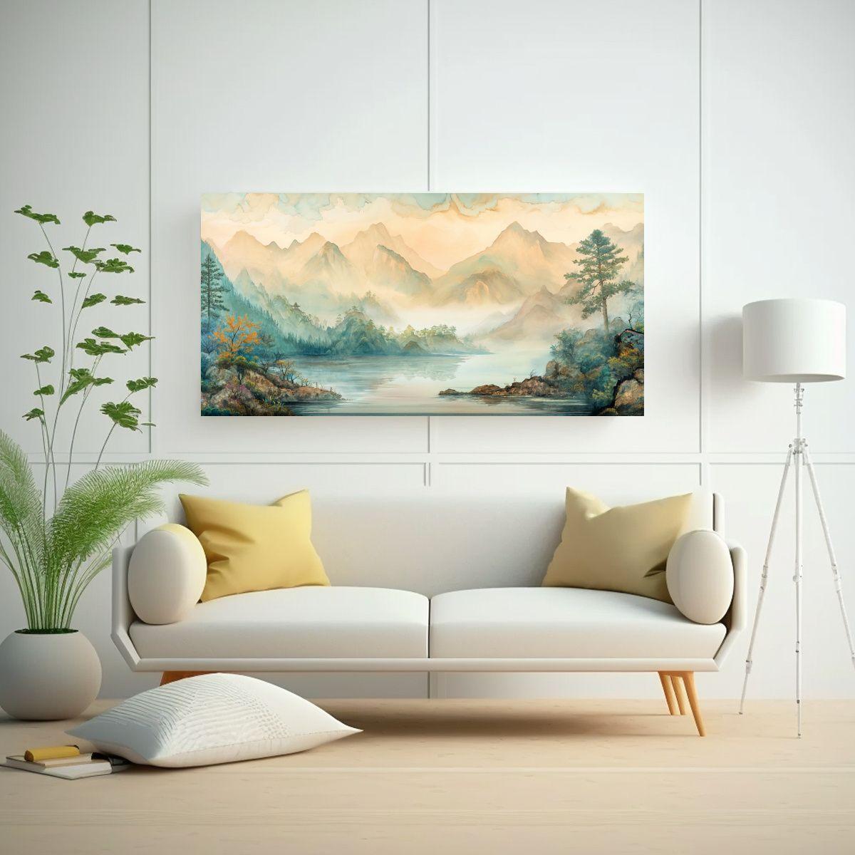 Pinturas Murales Originales De Paisajes Chinos 120x60cm-2