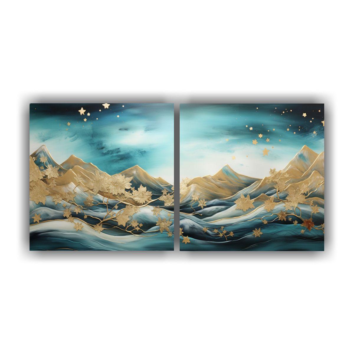 Paisaje De Montaña Con Estilo Elegante, 40x20 Cm-0