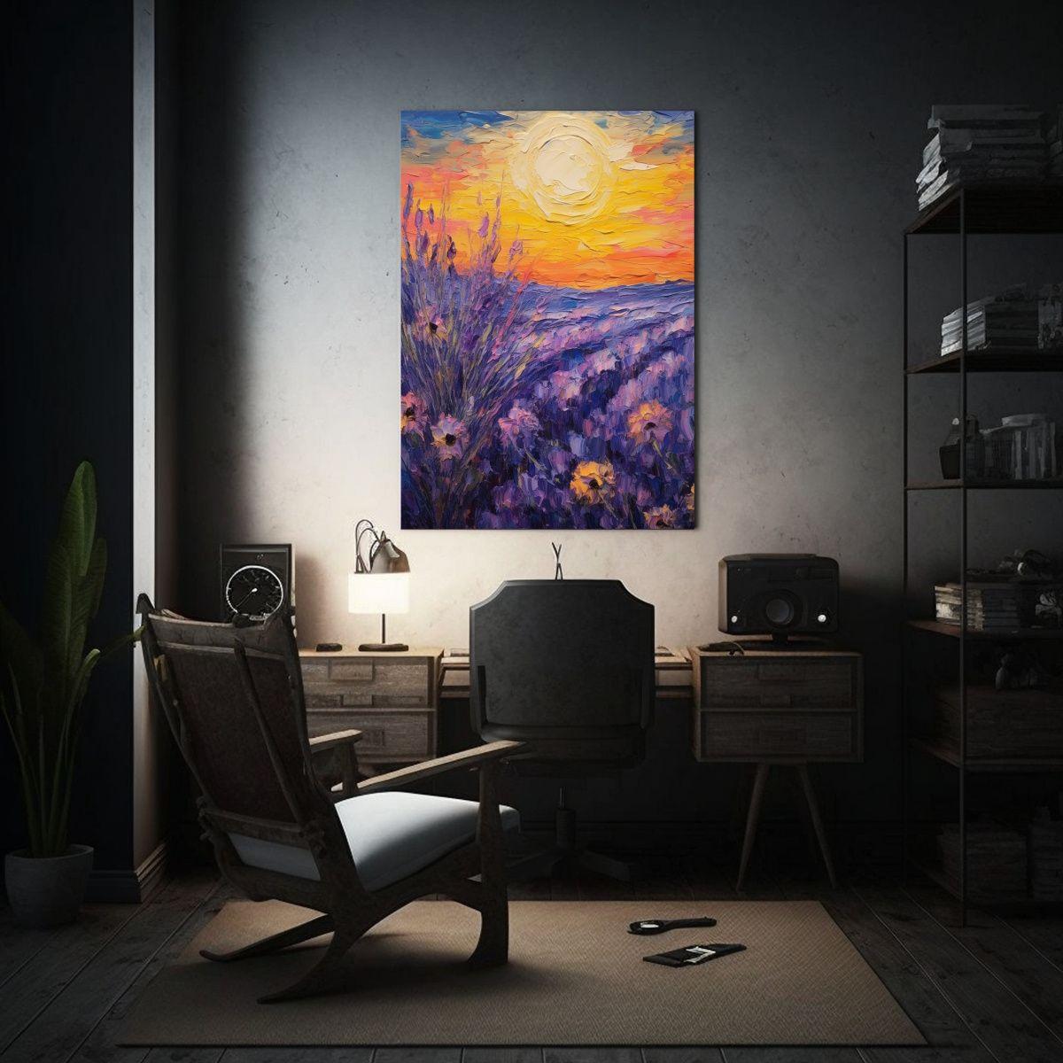 Cuadro Abstracto Innovador De Lavanda En óleo 40x50cm-2