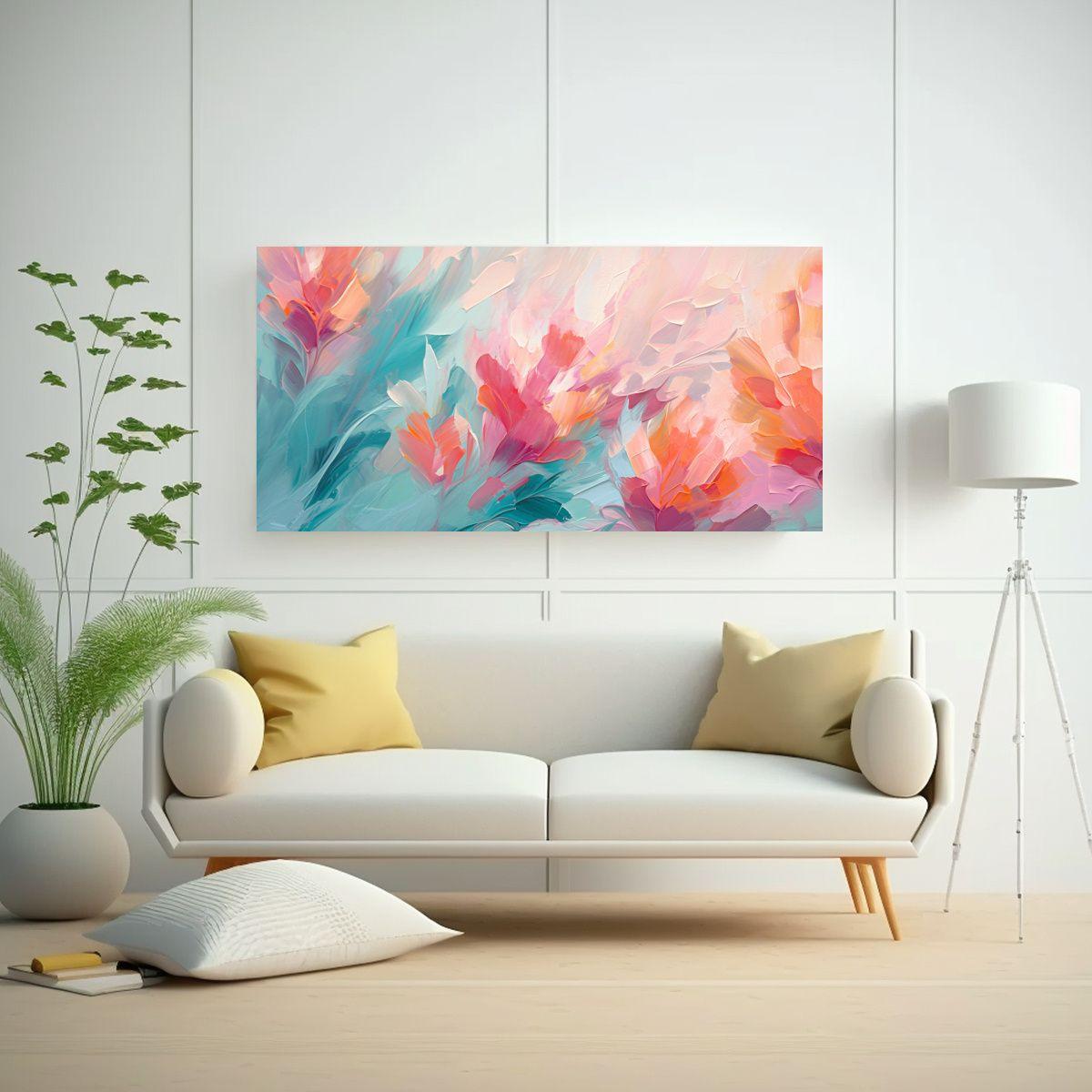 Pinturas Decorativas Abstractas En Tonos Verde 100x50cm-2