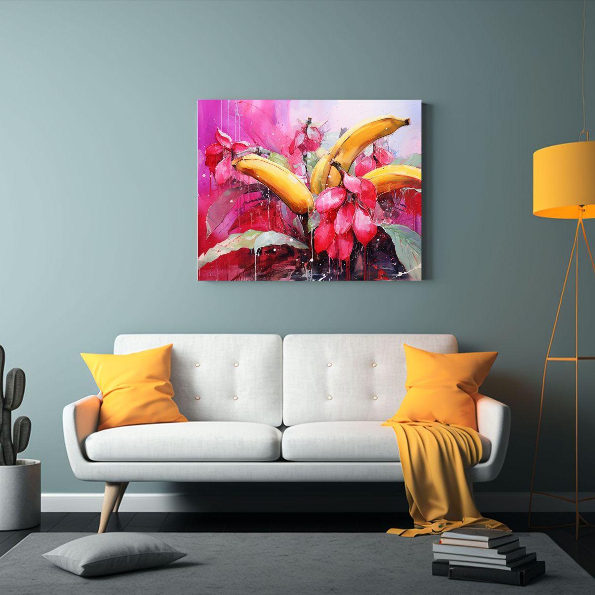 Cuadro Abstracto Con Diseño De Árbol De Plátano En Colore 75x50cm-2