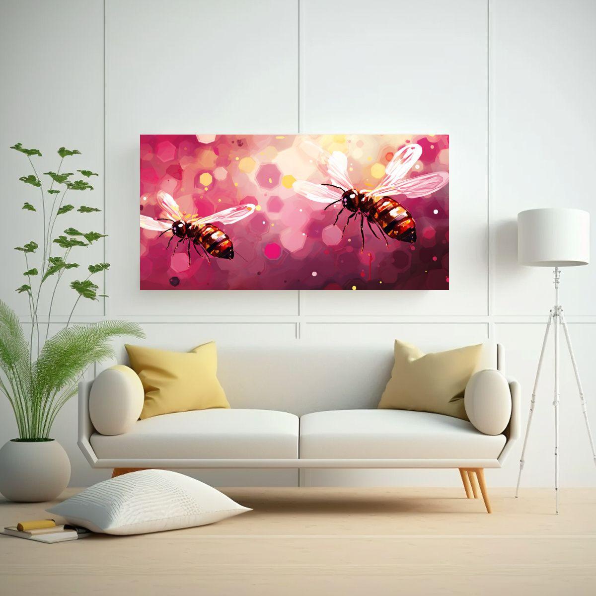 Cuadros Minimalistas Fireflies Y Cherry En Tela 40x20cm-2