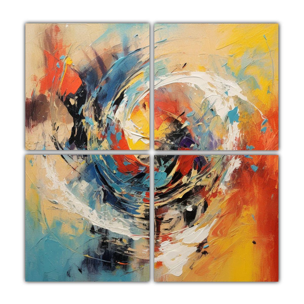 Cuatro Telas En Bastidor Expresión Modernidad 100x100 Cm-0