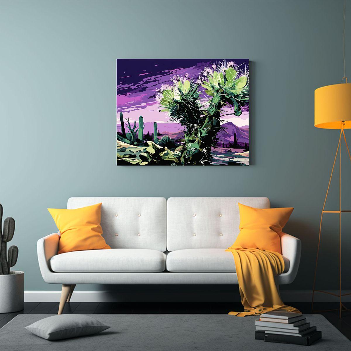 Cuadros Concepto áridos En Verde Y Púrpura: Neonoir Atmosf 75x50cm-2