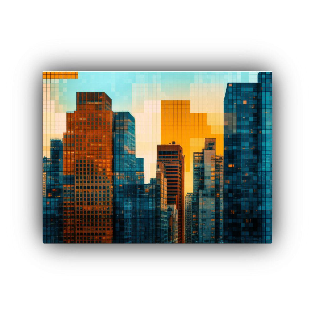 Cuadro Inspirador De Ciudad Moderna En Estilo De Composicion 50x40cm-0