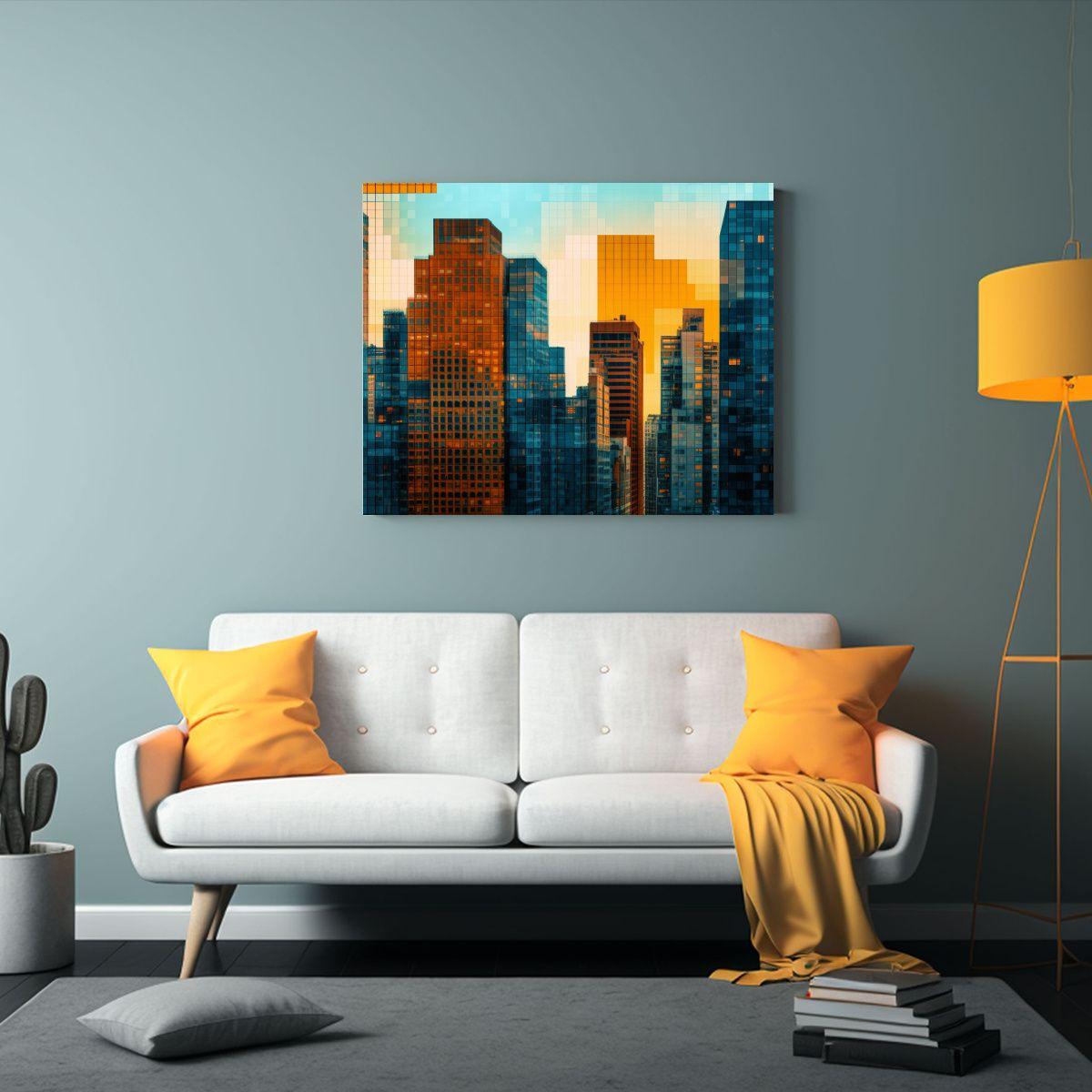 Cuadro Inspirador De Ciudad Moderna En Estilo De Composicion 50x40cm-2