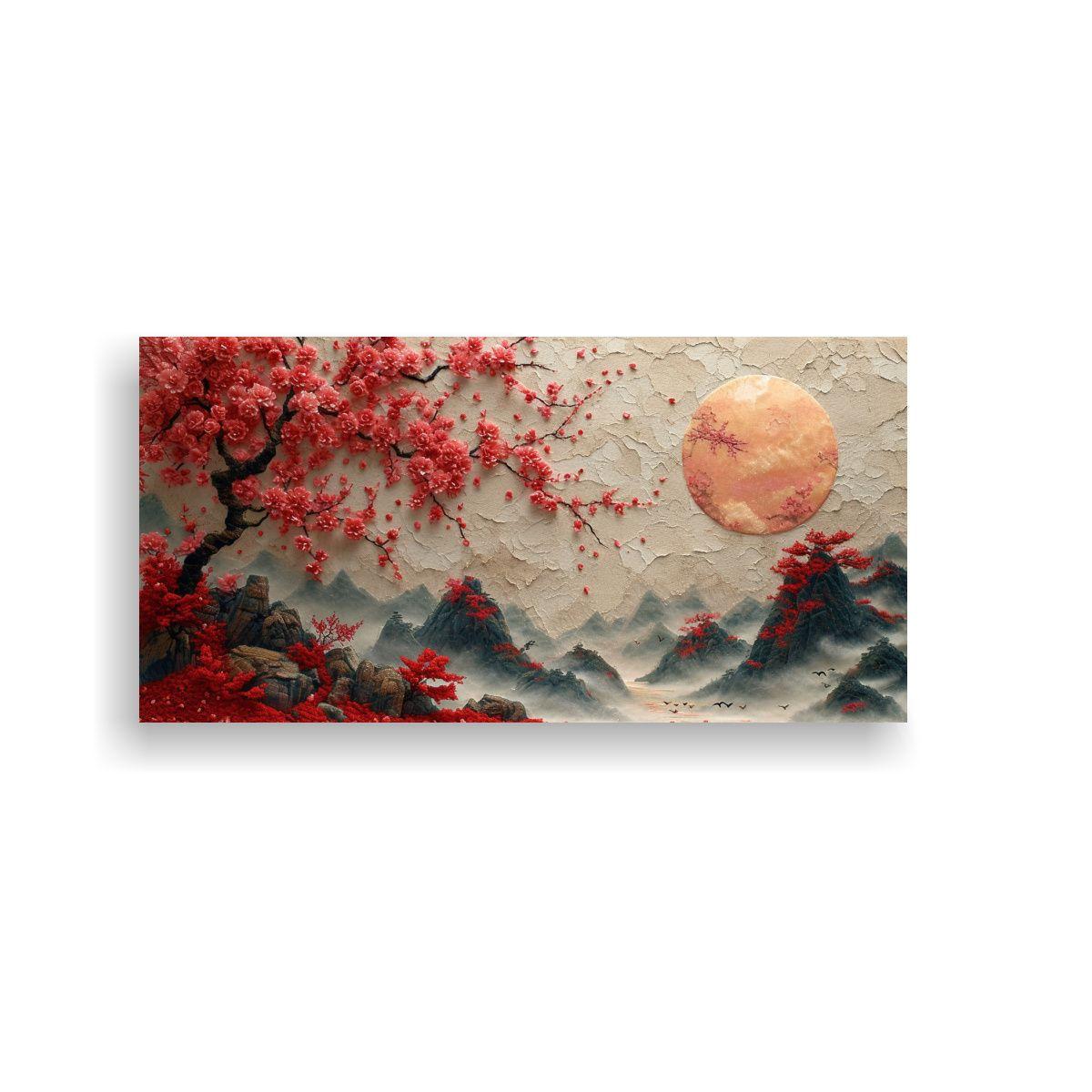 Pintura Decorativa Con Escena De árboles 60x30cm-0