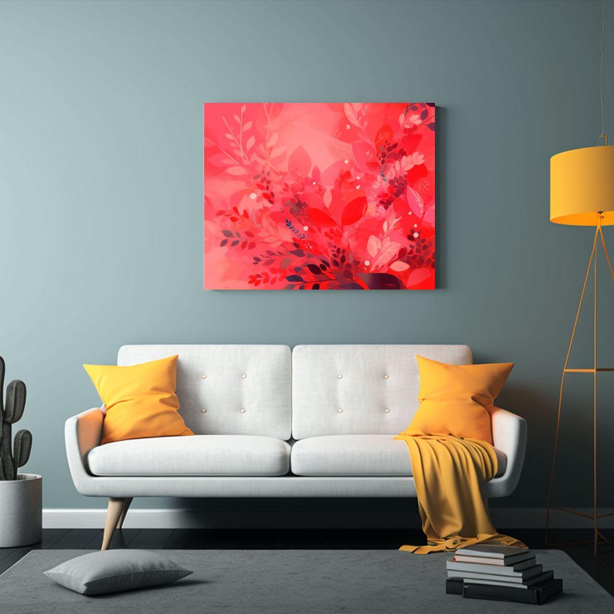 Cuadro Moderno Tonos Rojo Y Rosa Estilo Neonoir 45x30cm-2