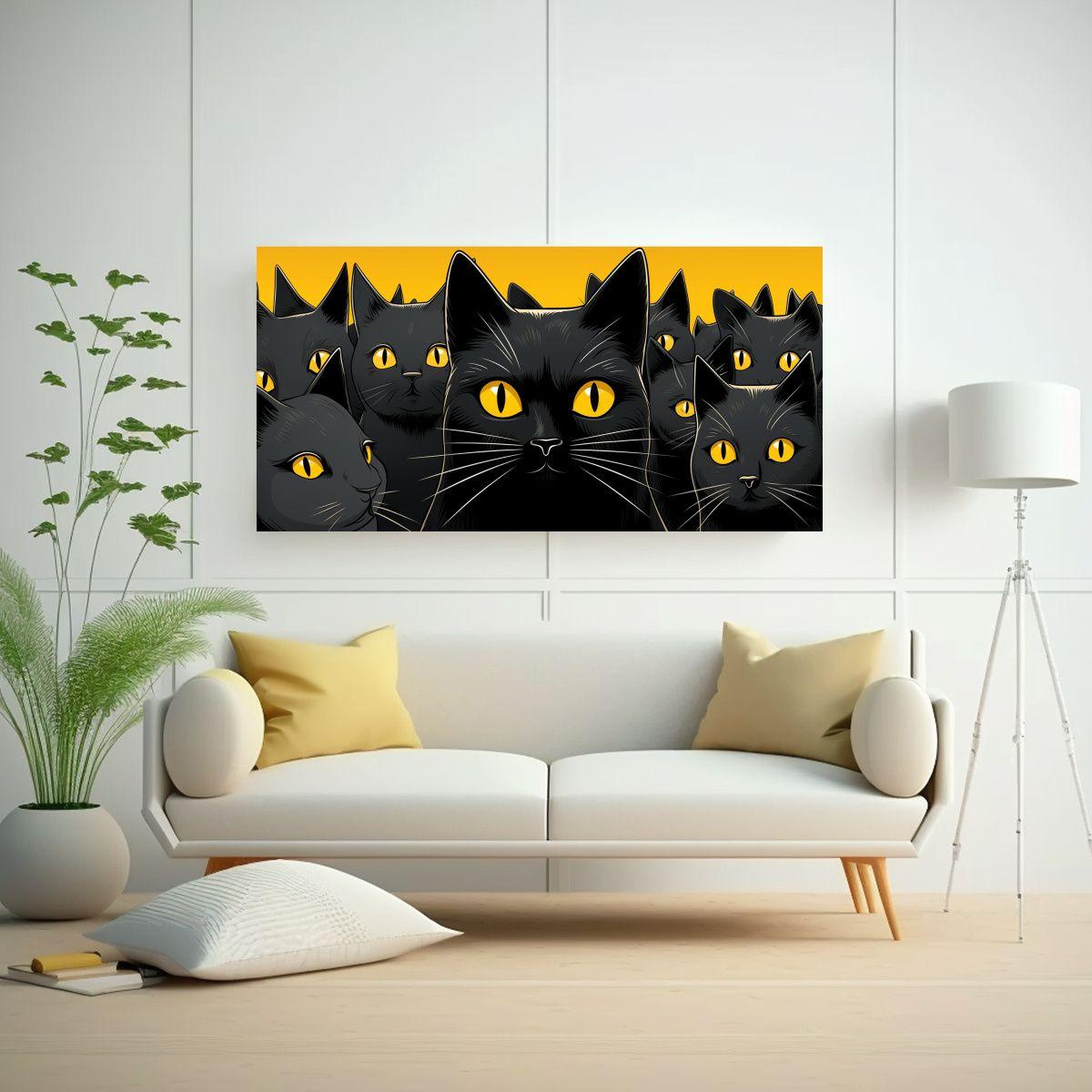 Pinturas Decorativas De Impacto Visual Con Gatos 160x80cm-2