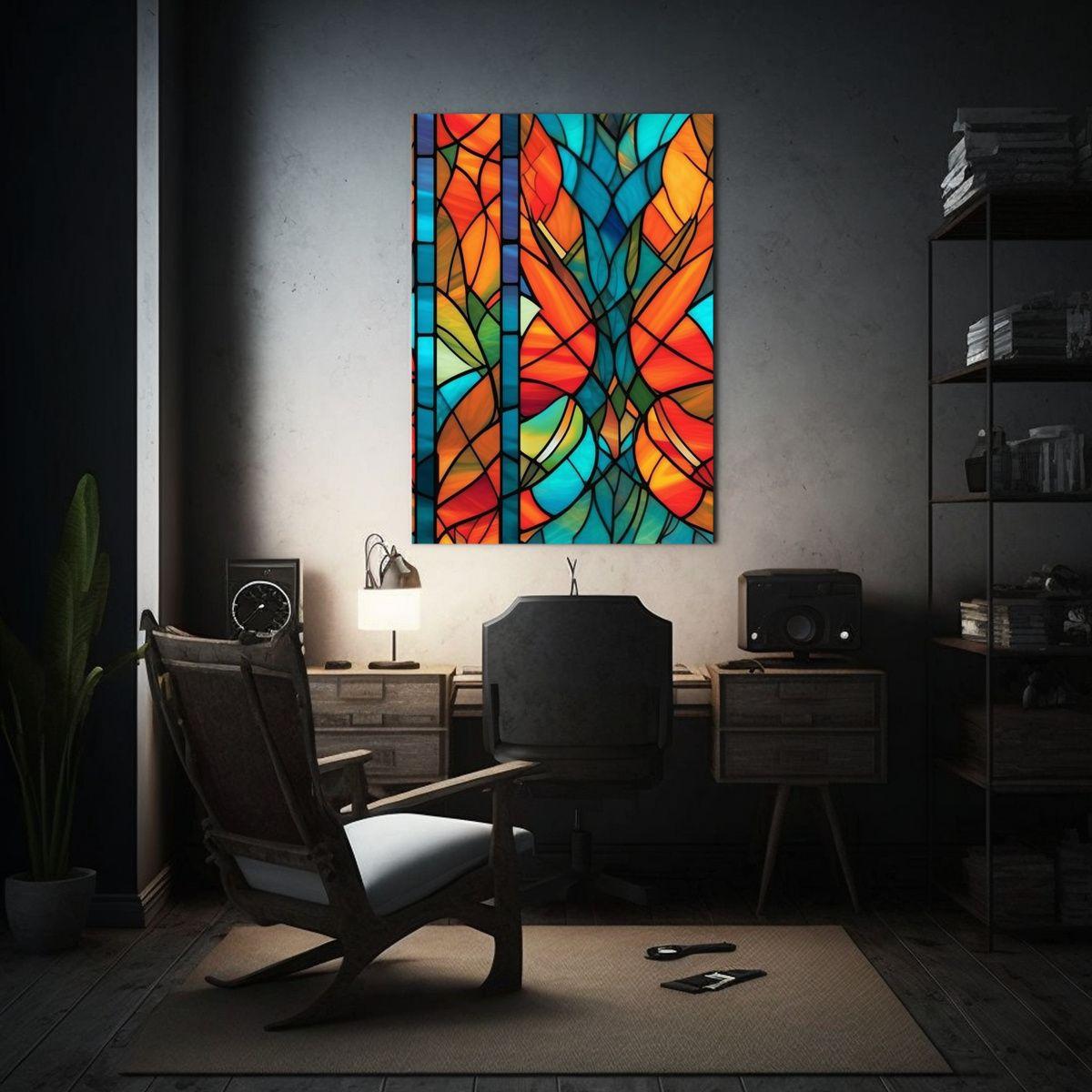Arte De Pared Imagen Único Estilo Vidriera Millar 50x65cm-2