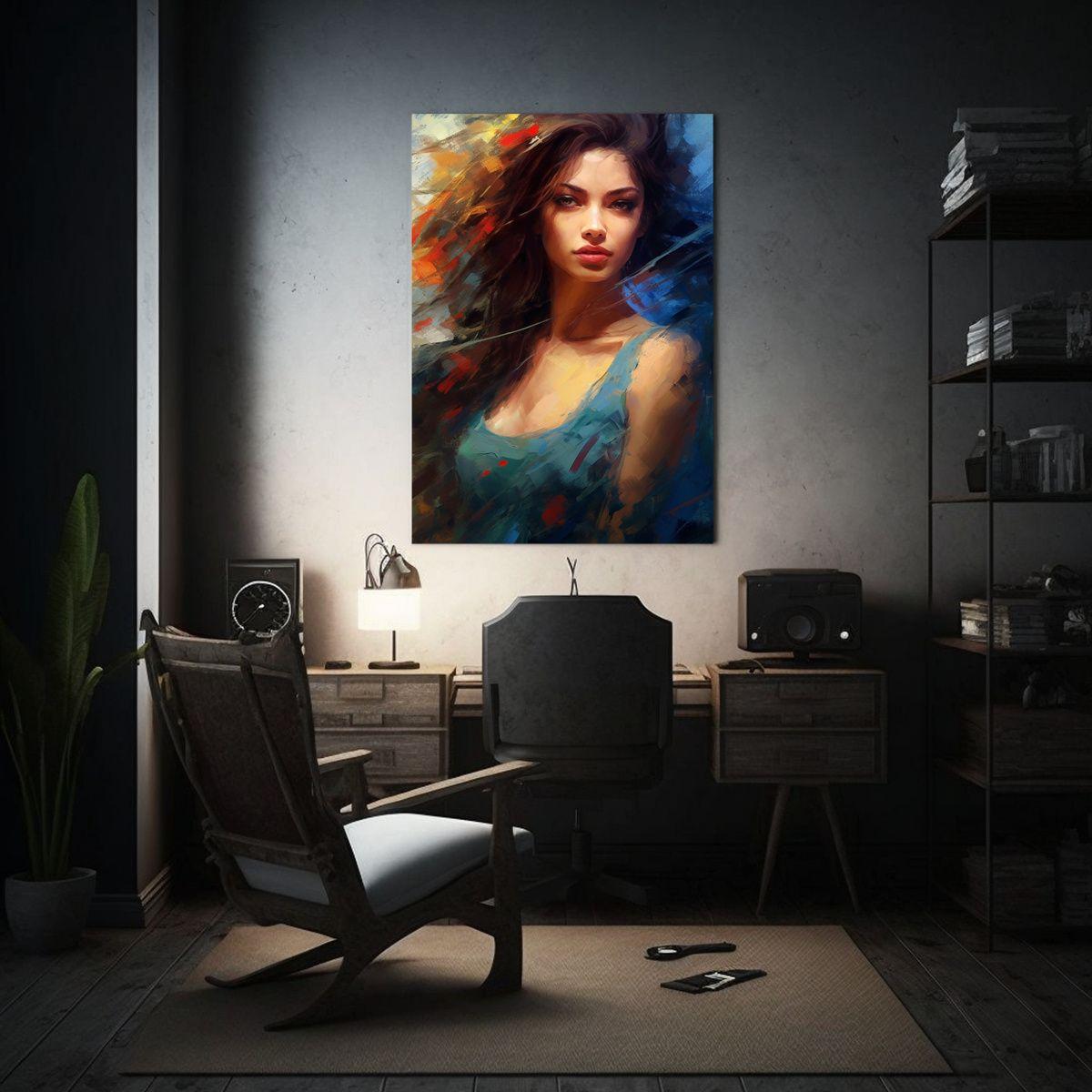 Mural Impresionista De Mujeres Retrato Juguetón 30x45cm-2