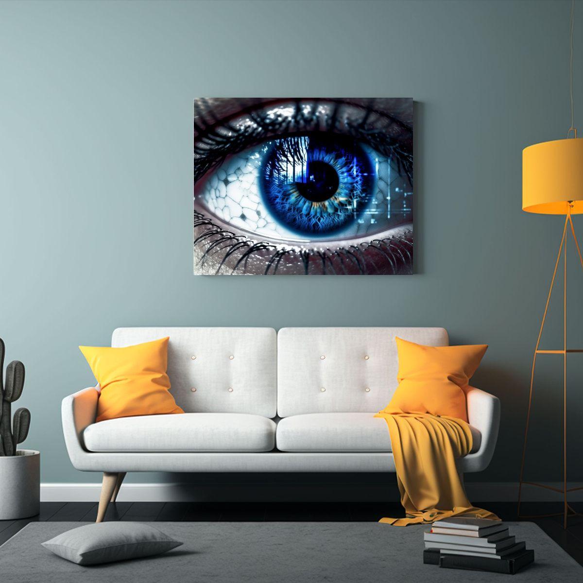 Pintura Abstracta ética De Privacidad Y Vigilancia: Lienzo  90x60cm-2
