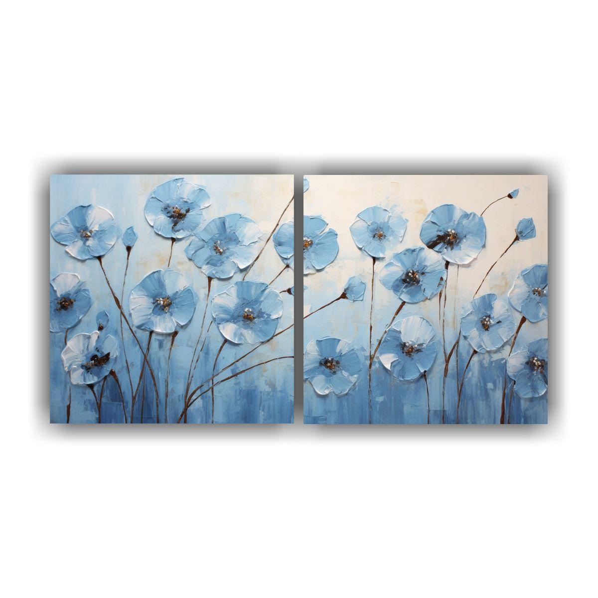Pintura En Lienzo: Dos Artes Forma Inspiración, 40x20 Cm-0