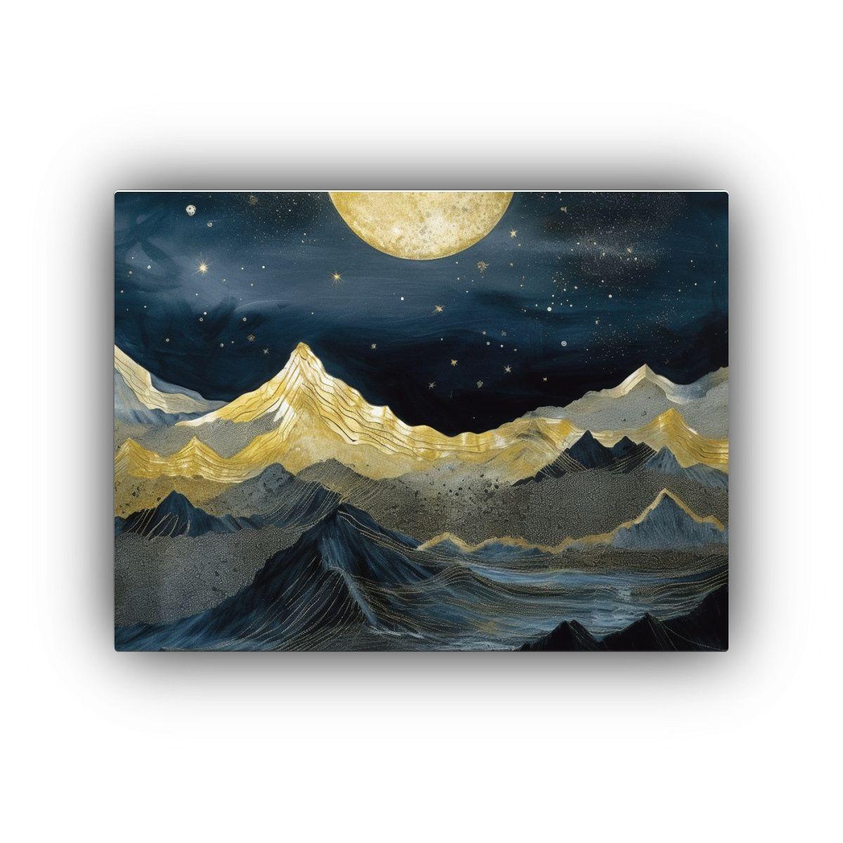 Lienzo Montaña Dorada Para Decoración De Habitación 45x30cm-0