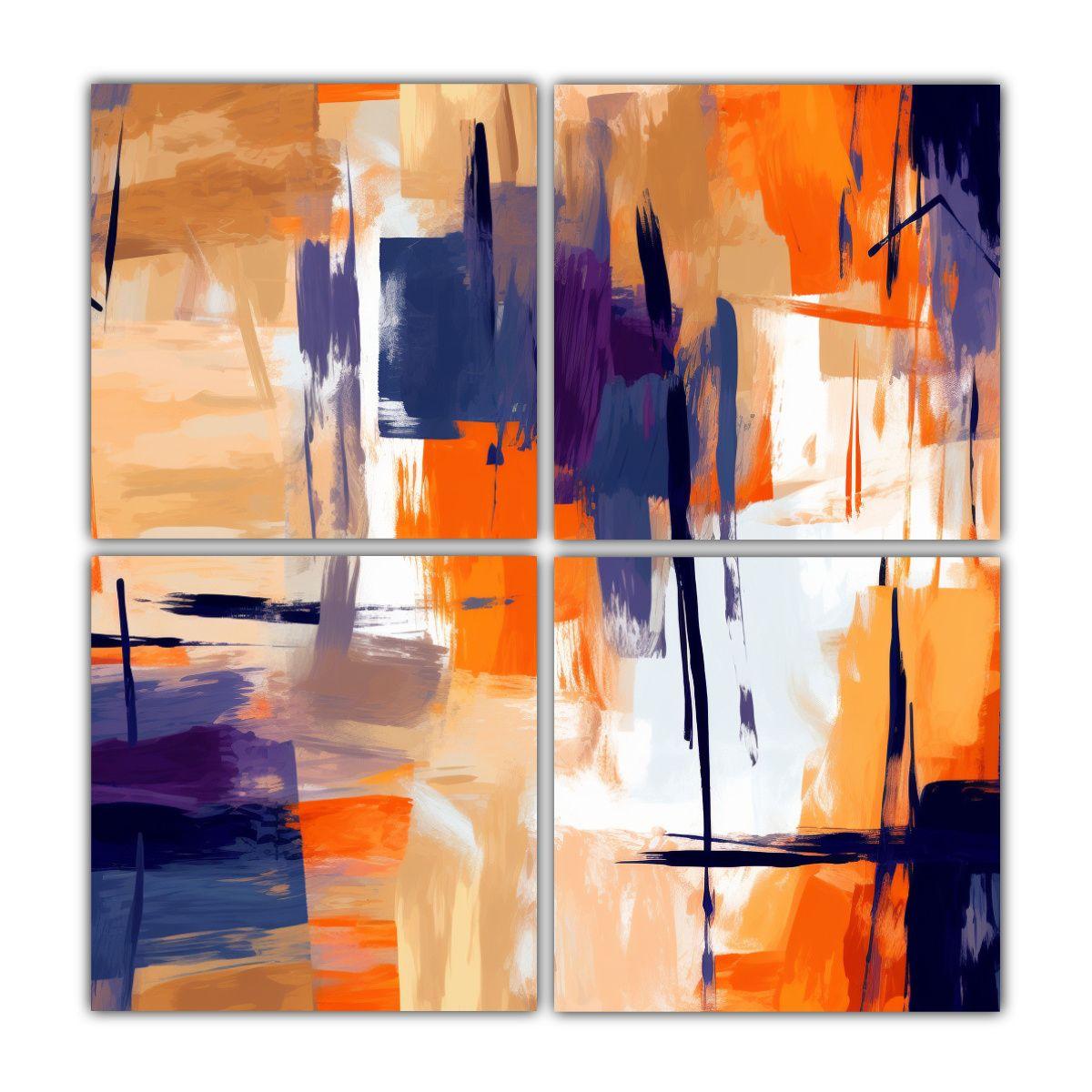 Cuadro De Pared Moderno: Pintura Naranja En Fondo 180x180 Cm-0
