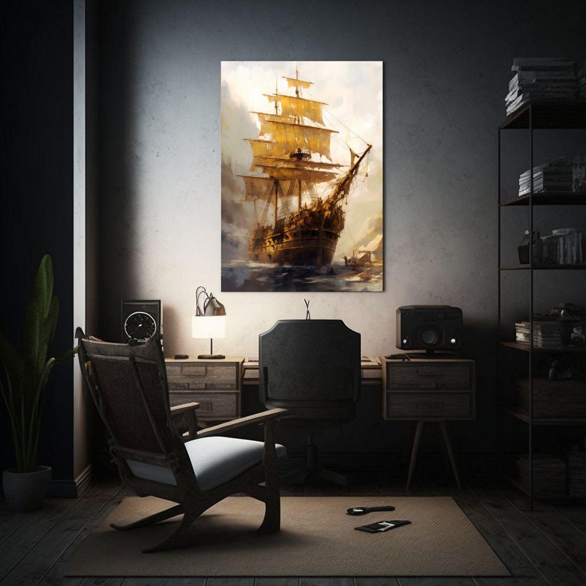 Tela En Bastidor Fotografía Para Sala Tufan Zsu Barco Pirat 80x120cm-2