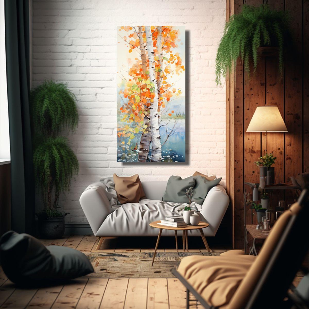 Pintura Abstracta Minimalista De álamo Temblón 70x140cm-2