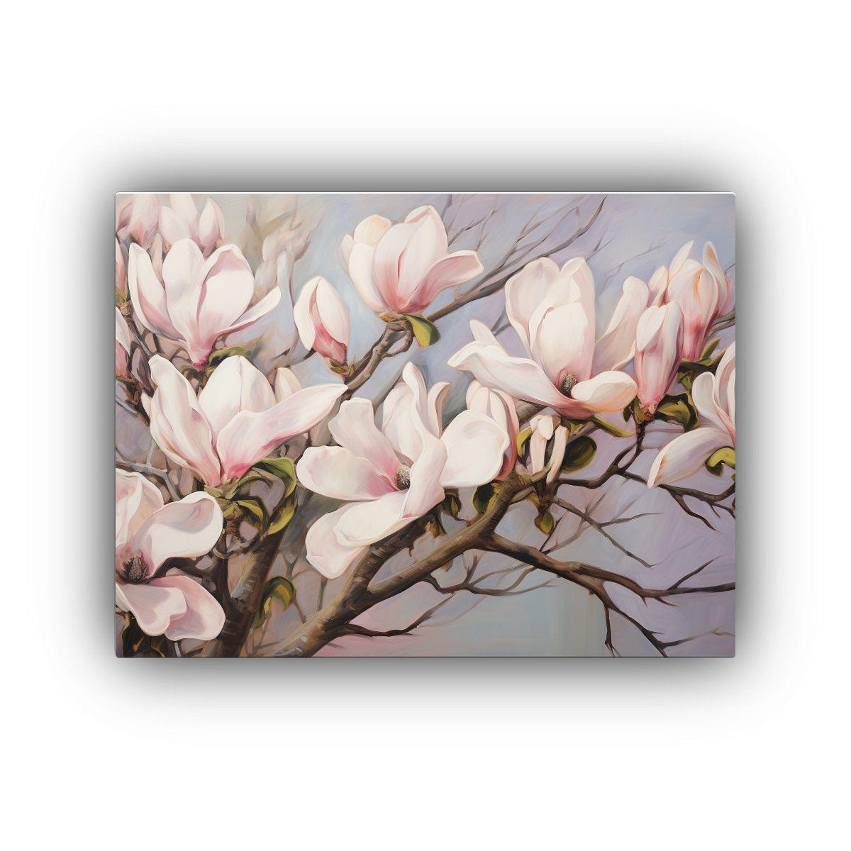 Pintura Abstracta De Magnolias En óleo De Alta Calidad 30x20cm-0